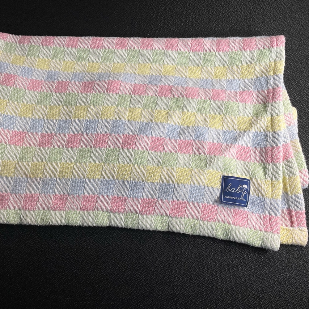 Faribault Tourmaline Cotton Rainbow Baby Blanket - 48” x 36”